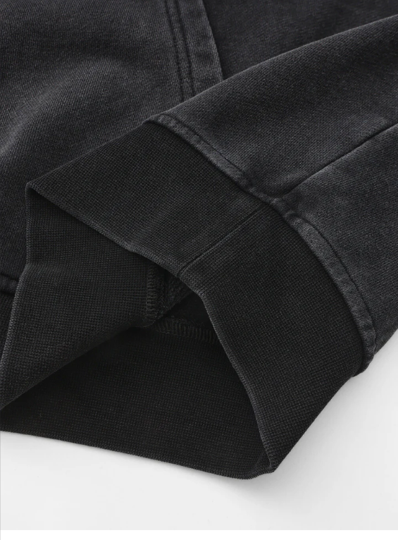 Black Vintage Wash Oversized Hoodie