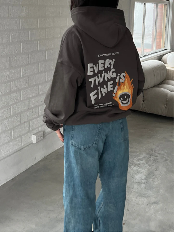 Black Vintage Wash Oversized Hoodi