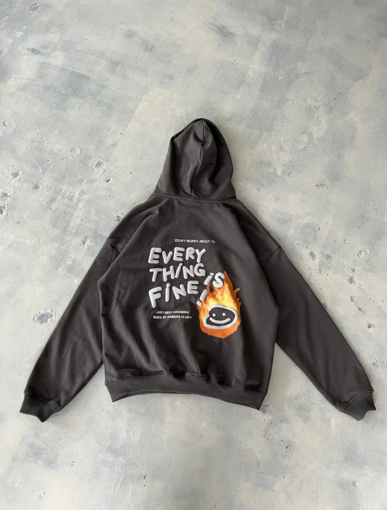 Black Vintage Wash Oversized Hoodi