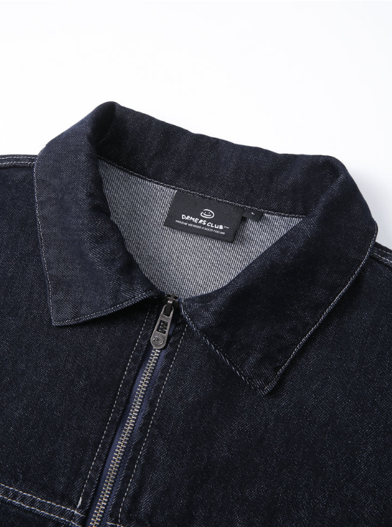 Black Washed Utility Denim Jacke