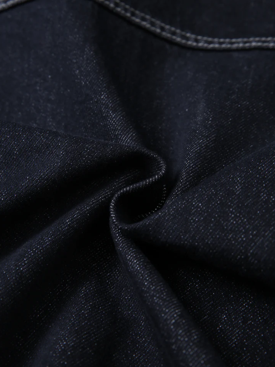 Black Washed Utility Denim Jacke