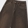 Brown Vintage Wash Wide-Leg Jeans