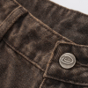 Brown Vintage Wash Wide-Leg Jeans