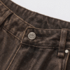 Brown Vintage Wash Wide-Leg Jeans