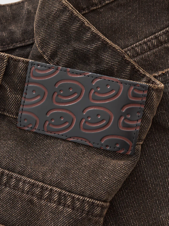 Brown Vintage Wash Wide-Leg Jeans