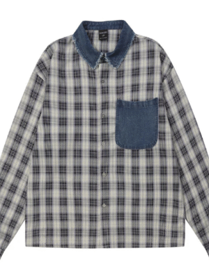 Vintage Checkered Denim Patch Shirt