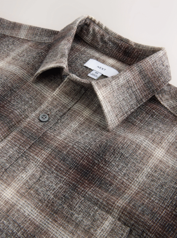 Ash Grey Checkered Flannel Shirt