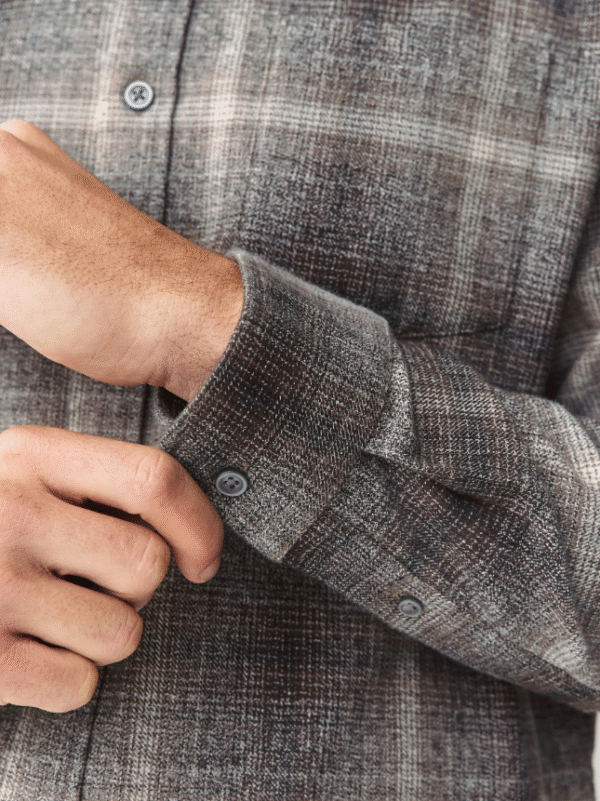 Ash Grey Checkered Flannel Shirt