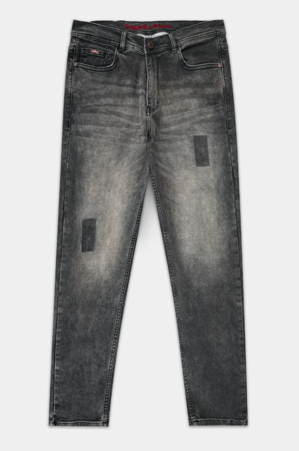 Smoke Grey Fade Slim-Fit Denim