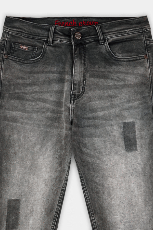 Smoke Grey Fade Slim-Fit Denim