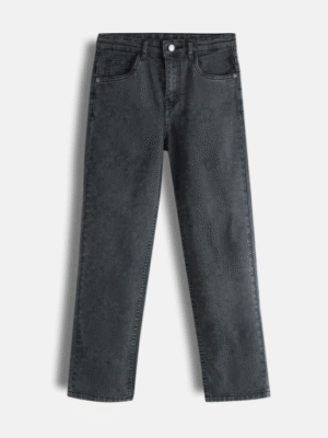 Charcoal Washed Straight-Fit Jeans