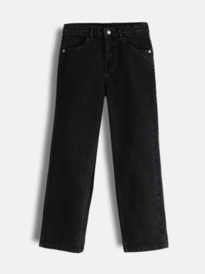 Jet Black Straight-Fit Jeans