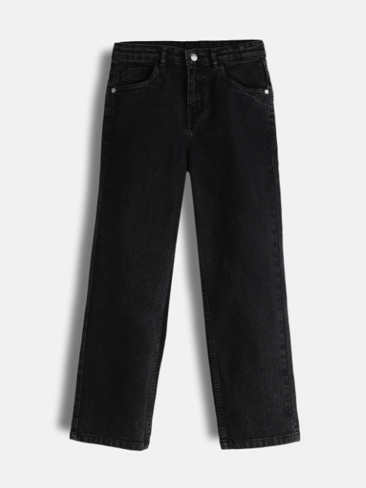 Jet Black Straight-Fit Jeans