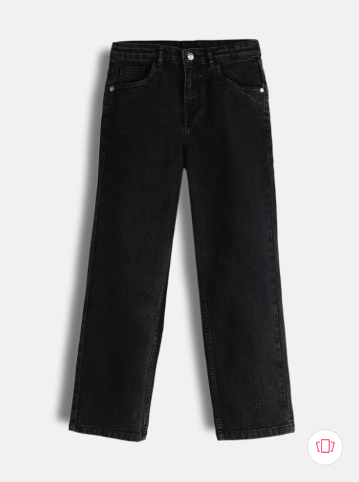 Jet Black Straight-Fit Jeans