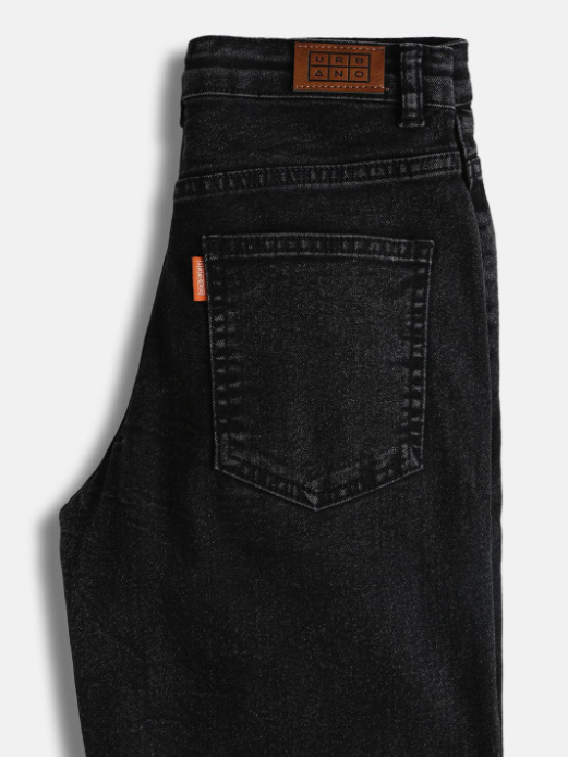 Jet Black Straight-Fit Jeans
