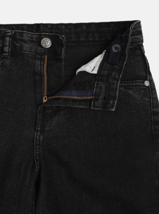Jet Black Straight-Fit Jeans
