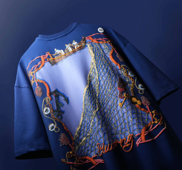 Nautical Embroidered Oversized Tee