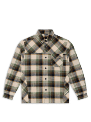 VINTAGE GREEN PLAID FLANNEL SHIRT
