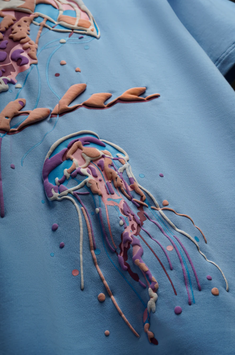 SOFT BLUE JELLYFISH 3D ART TEE