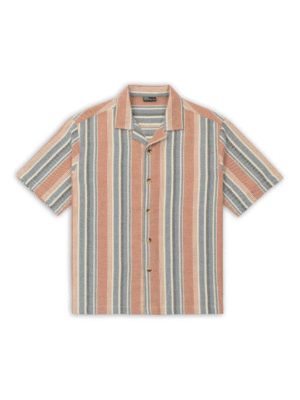 RESORT STRIPED CUBAN COLLAR SHIRT