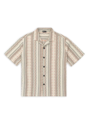 RESORT STRIPED CUBAN COLLAR SHIRT