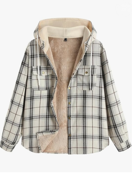 ream Plaid Fleece Hoodie Jacket