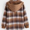 Untitled-4 Brown Check Fleece-Lined Hoodie Jacket