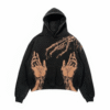 Graphic Street Hoodie – Black with Abstract