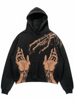Graphic Street Hoodie – Black with Abstract