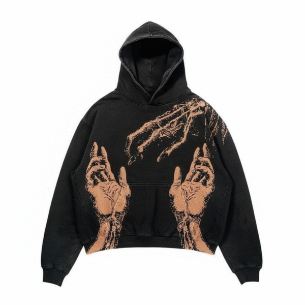 Generated Image January 05, 2026 - 12_28PM Graphic Street Hoodie – Black with Abstract